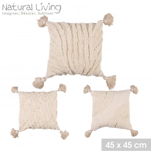 COJIN ALGODON 45X45CM  POMPON ESPIRAL