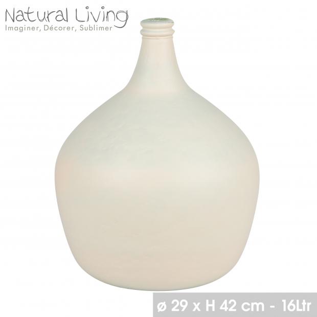 VASO DAMA JEANNE 16L NIEVE NATURAL LIVING