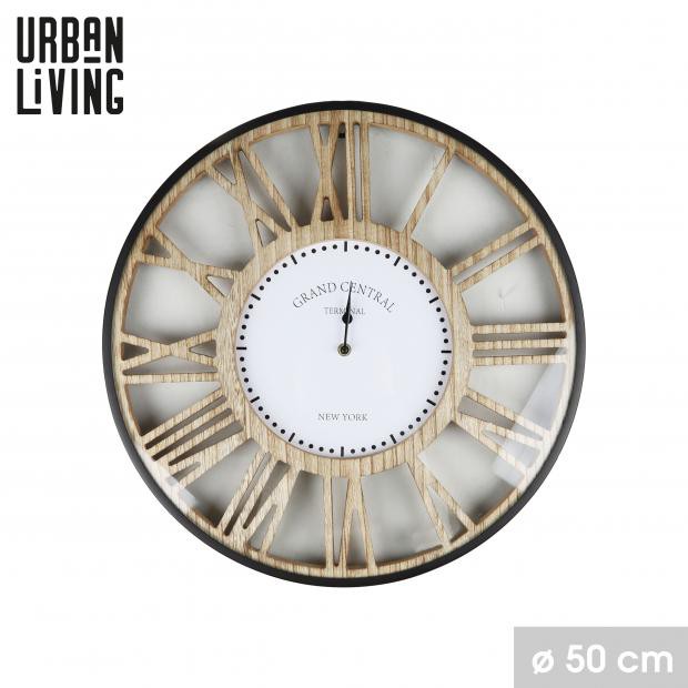 RELOJ DE PARED METAL Y MDF 50CM