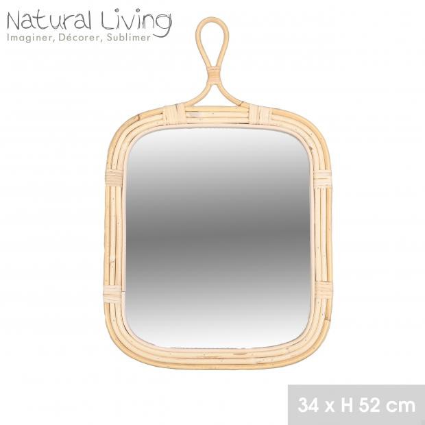 ESPEJO MASSADA 34X52CM NATURAL LIVING