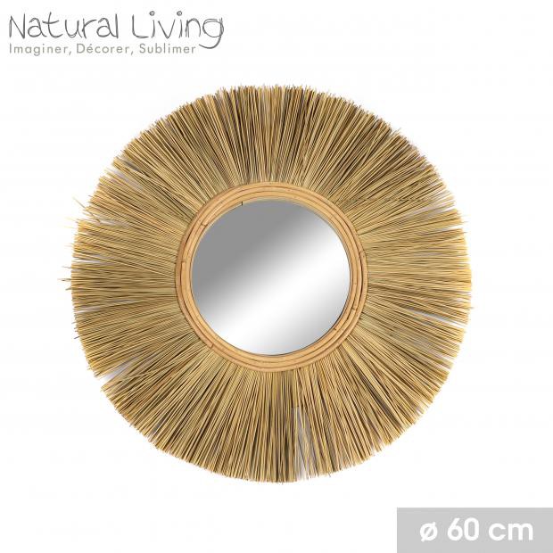 ESPEJO MAYA DE HIERBAS 60CM NATURAL LIVING