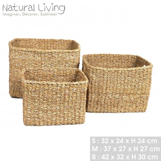 CESTA LAGA MARINE 37X27X27CM NATURAL LIVING