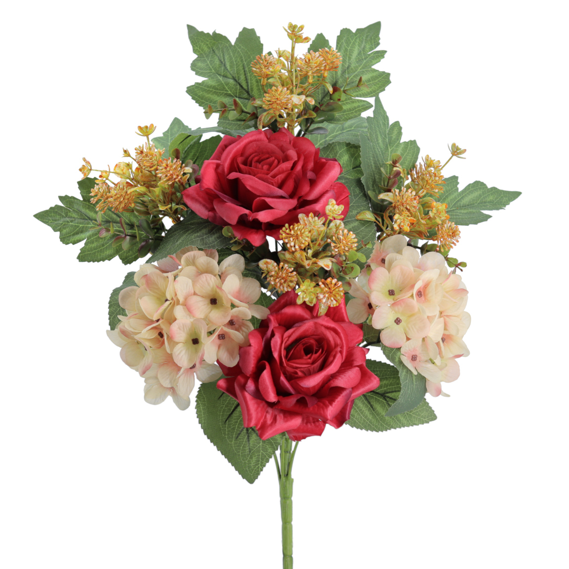 PALMA HYDRANGEA ROSAS 56CM ROJO