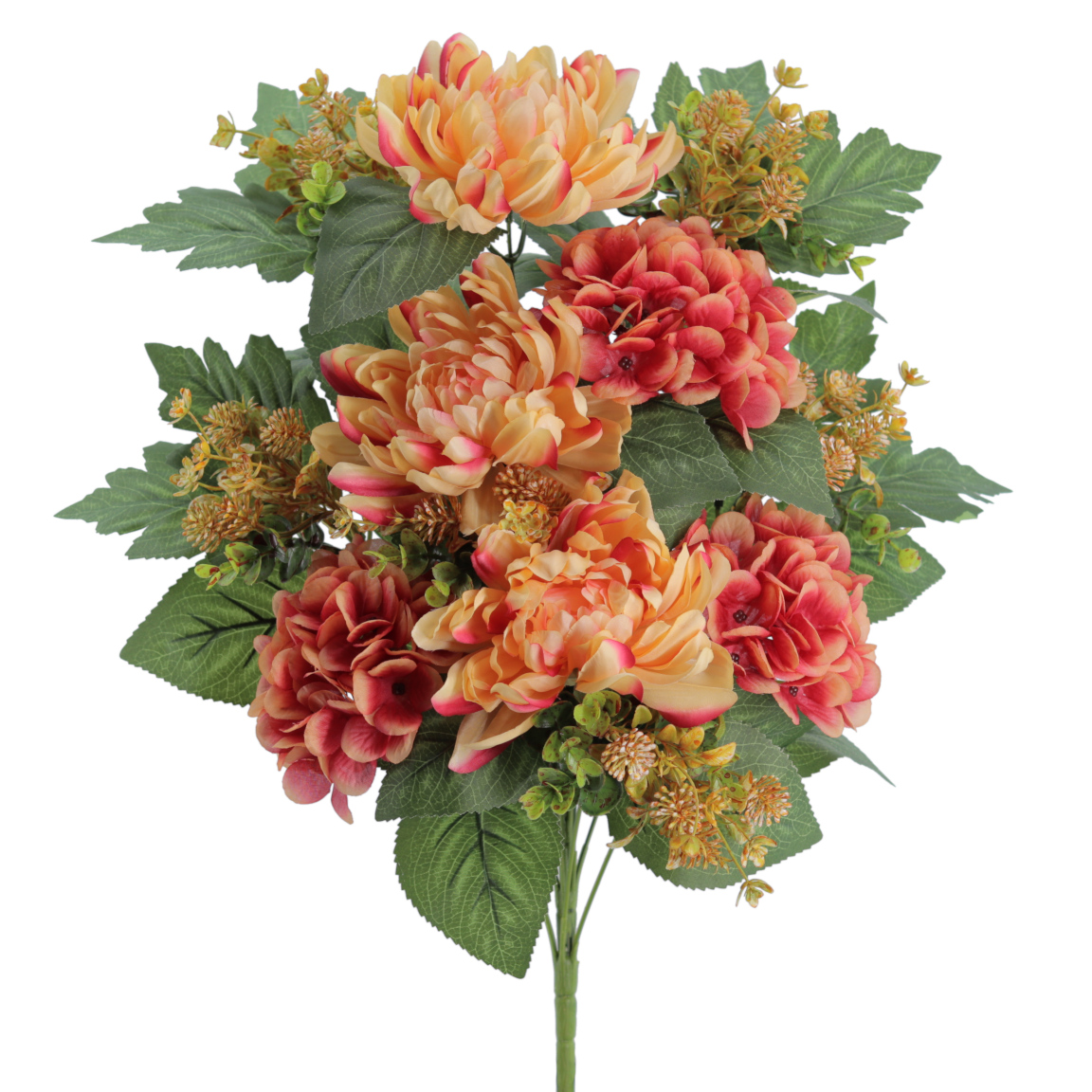 PALMA HYDRANGEA MUM 56CM CORAL