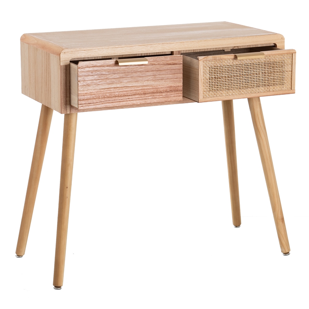 CONSOLA NATURAL MADERA-RATÃ Â N SALÃ Â N 80,00 X 40, 3