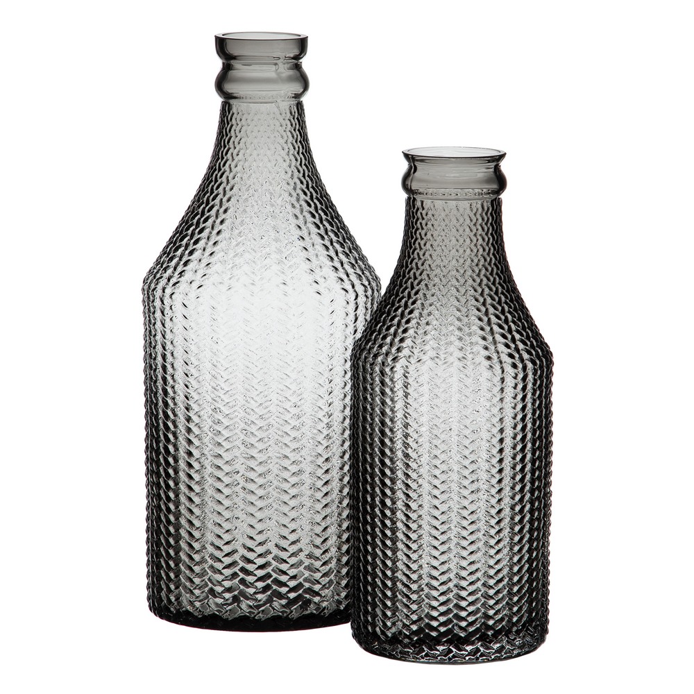 JARRÃ Â N GRIS VIDRIO DECORACIÃ Â N 10 X 10 X 2 3