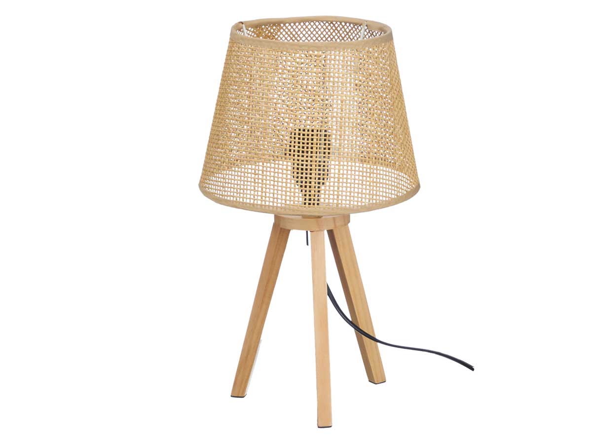 Lampara sobremesa pantalla natural conica 22x22x39 2