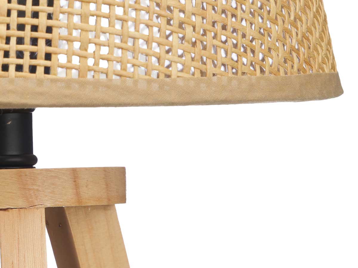 Lampara sobremesa pantalla natural conica 22x22x39 4