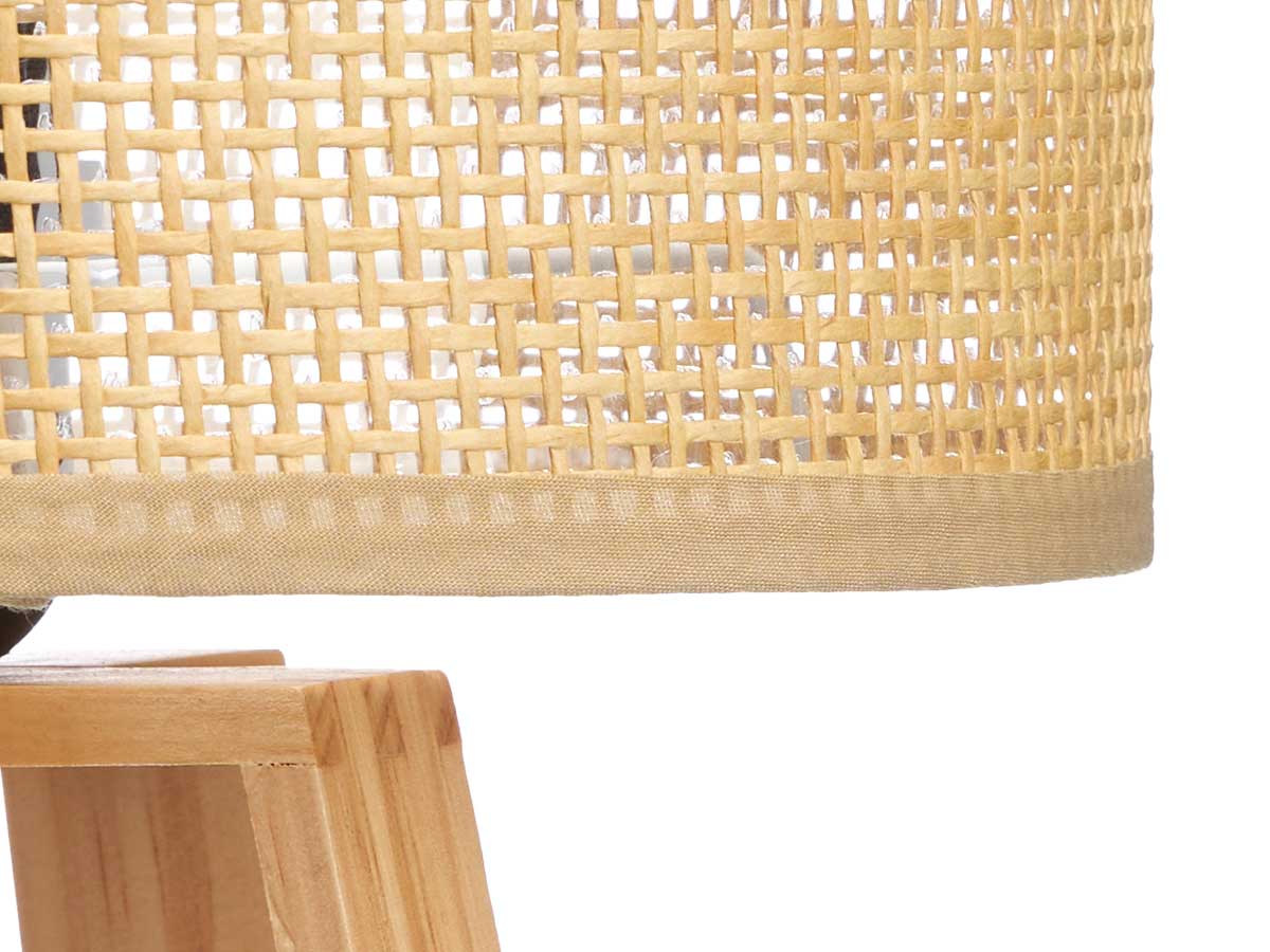 Lampara sobremesa pantalla natural cilindro 23x23x 4