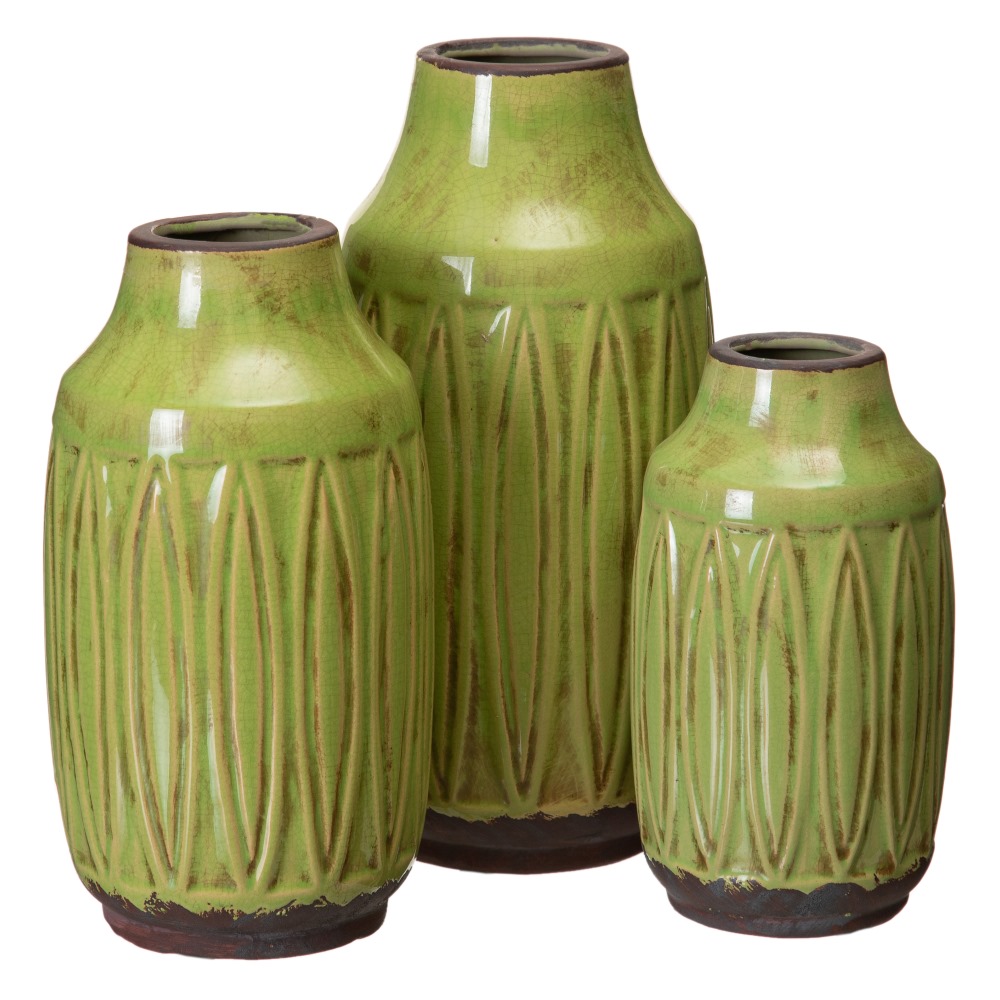 JARRÃ Â N PISTACHO CERÃ Â MICA DECORACIÃ Â N 15 X 15  2