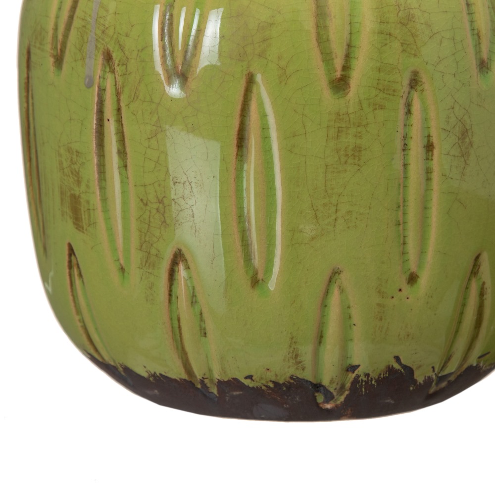 MACETERO PISTACHO CERÃ Â MICA DECORACIÃ Â N 19,50 X  4