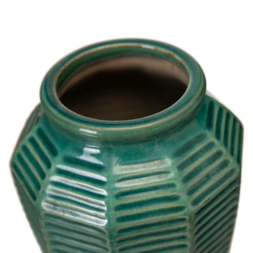 MACETERO AZUL INTENSO CERÃ Â MICA 15,50 X 15,50 X 1 3