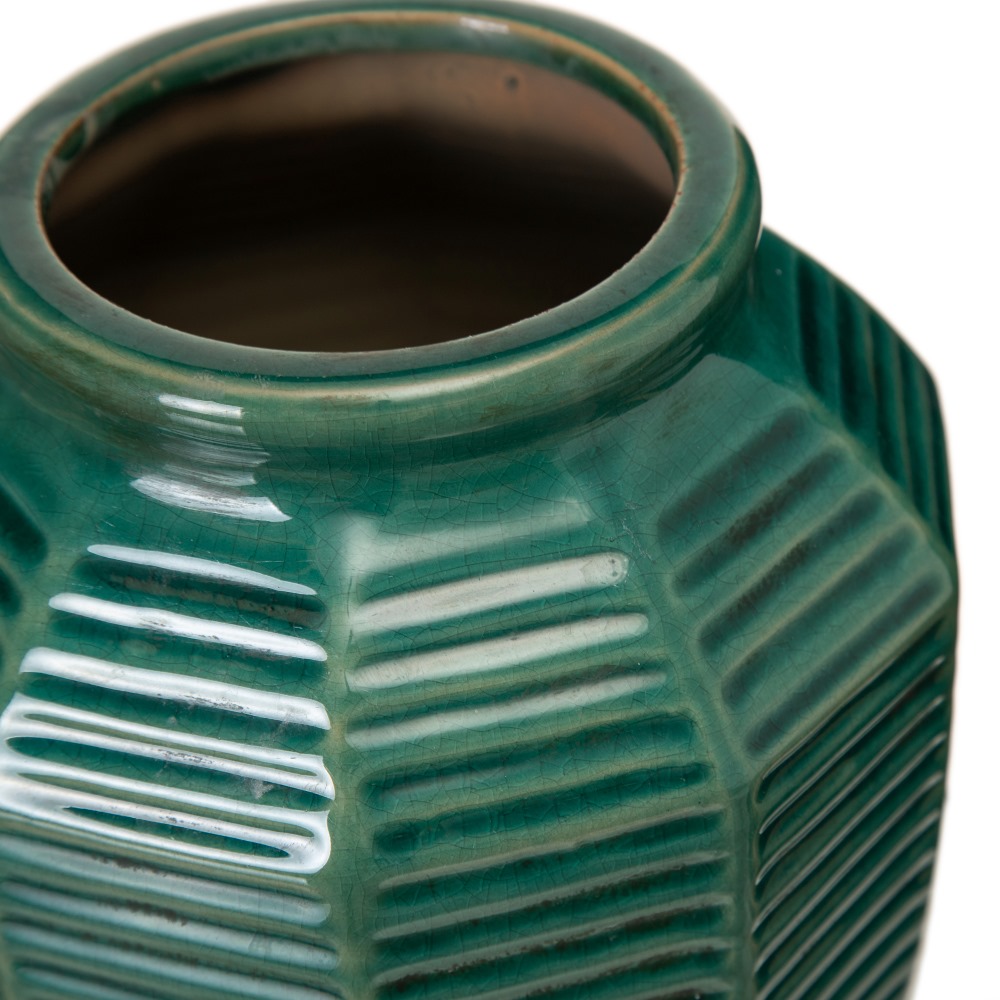 MACETERO AZUL INTENSO CERÃ Â MICA 19,50 X 19,50 X 1 3