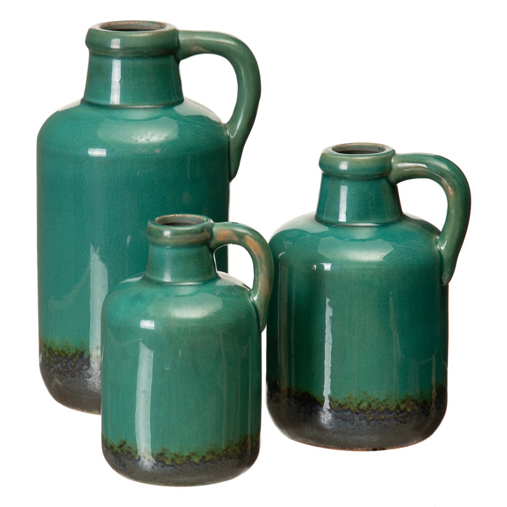 JARRÃ Â N AZUL INTENSO CERÃ Â MICA DECORACIÃ Â N 14,5 2