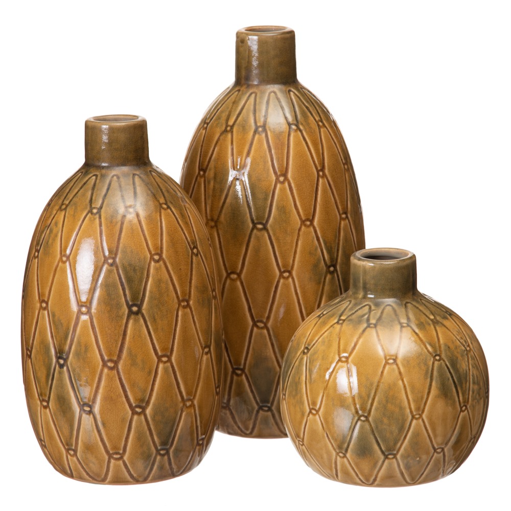 JARRÃ Â N MOSTAZA CERÃ Â MICA DECORACIÃ Â N 17,50 X 1 2