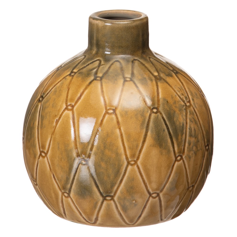 JARRÃ Â N MOSTAZA CERÃ Â MICA DECORACIÃ Â N 17,50 X 1