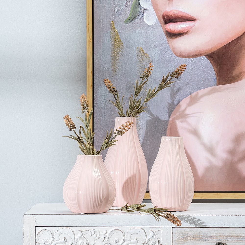 JARRÃ Â N ROSA CERÃ Â MICA DECORACIÃ Â N 12,50 X 12,5 2