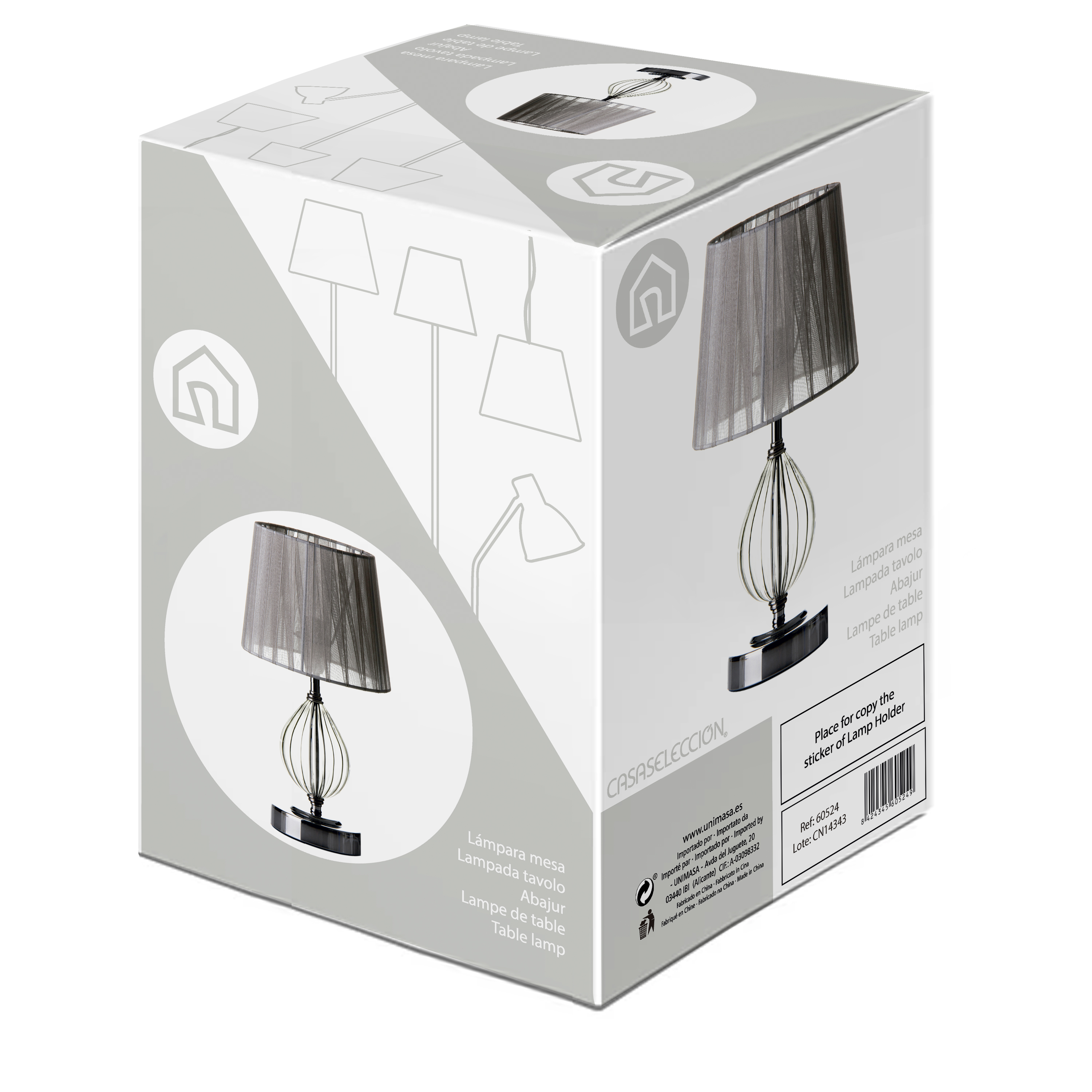 LAMPARAR METAL-CRISTAL 17.5X17.5X32CM 5