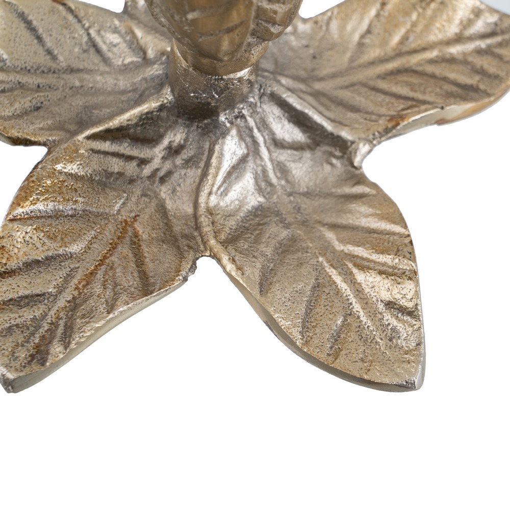 PORTAVELAS ORO ALUMINIO DECORACIÓN 14 X 14 X 12 CM 6