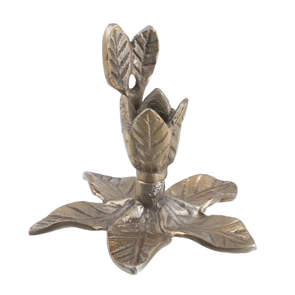 PORTAVELAS ORO ALUMINIO DECORACIÃ Â N 14 X 14 X 12 