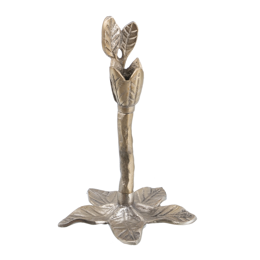 PORTAVELAS ORO ALUMINIO DECORACIÃ Â N 14 X 14 X 20 