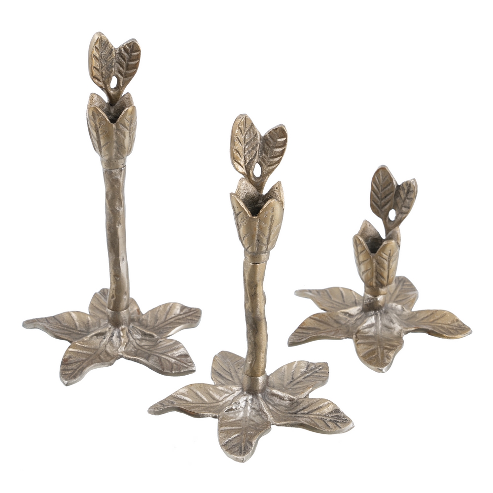 PORTAVELAS ORO ALUMINIO DECORACIÃ Â N 14 X 14 X 24  2
