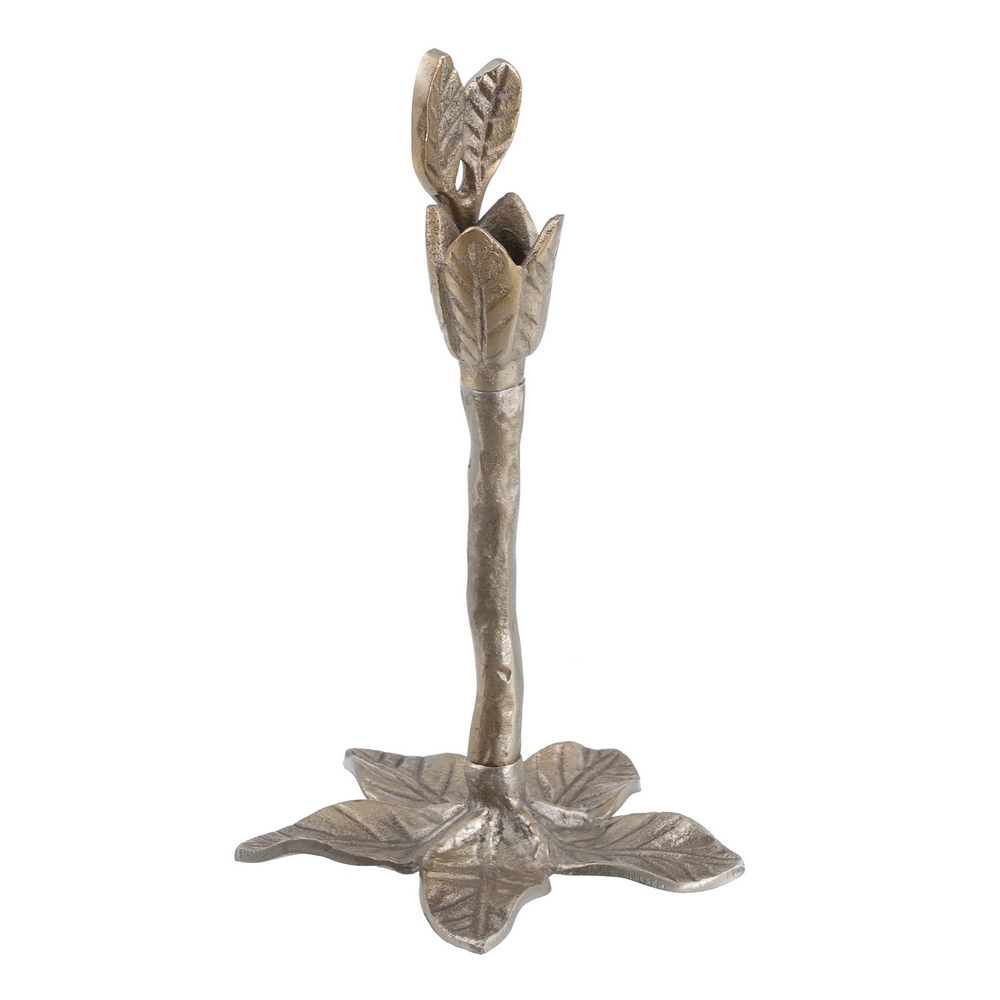 PORTAVELAS ORO ALUMINIO DECORACIÃ Â N 14 X 14 X 24 