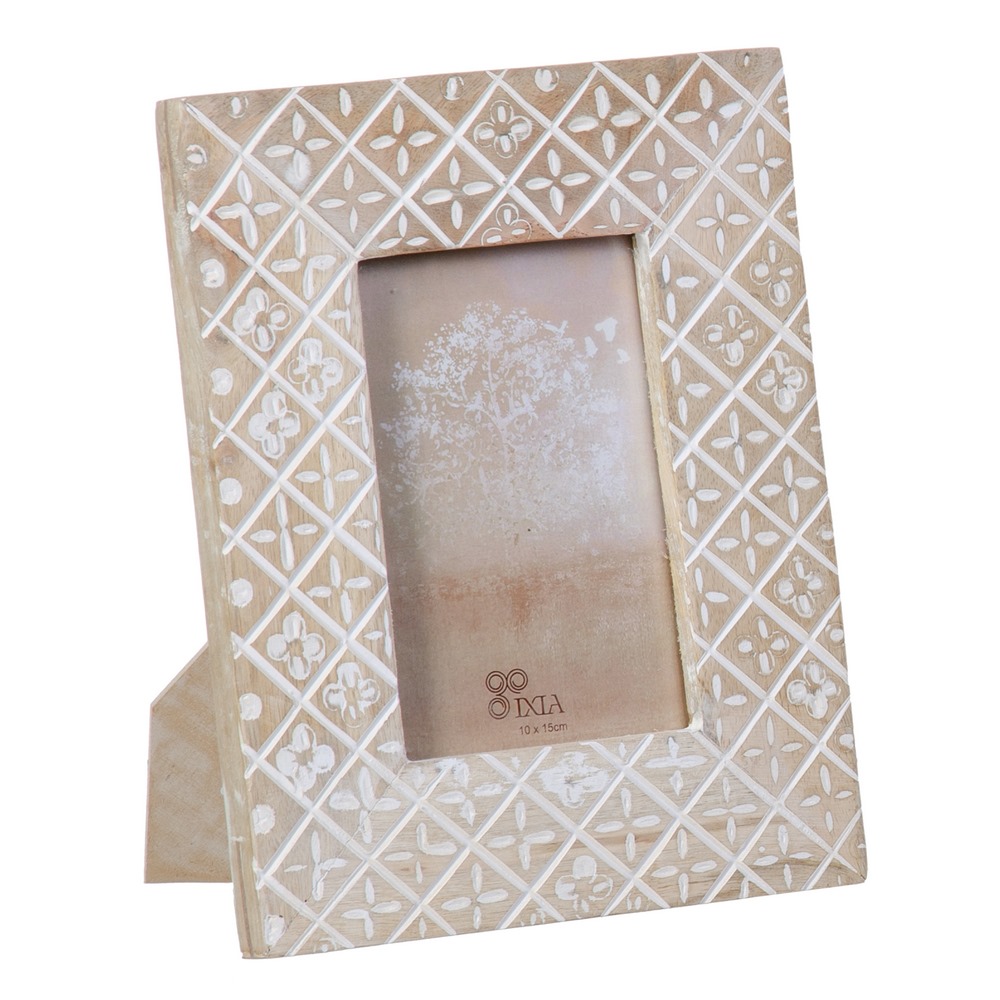 PORTAFOTOS BLANCO ROZADO MADERA 18,50 X 2 X 23,50