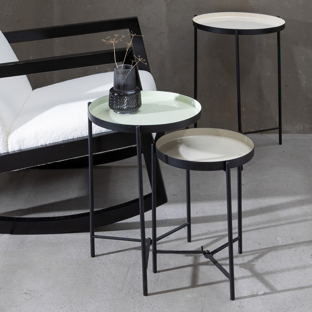 MESA AUXILIAR NEGRO-TAUPE HIERRO SALÃ Â N 30 X 30 X 2