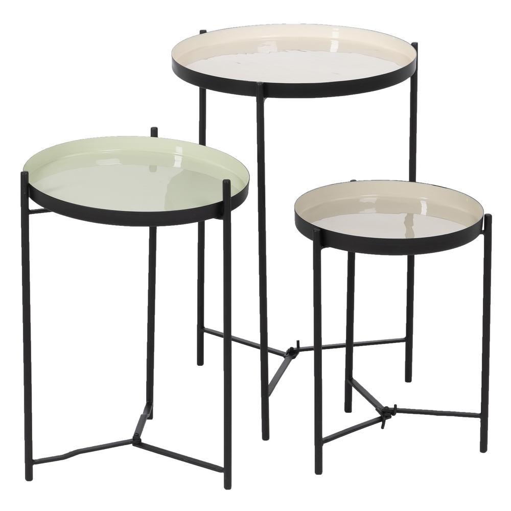 MESA AUXILIAR NEGRO-TAUPE HIERRO SALÃ Â N 30 X 30 X 3