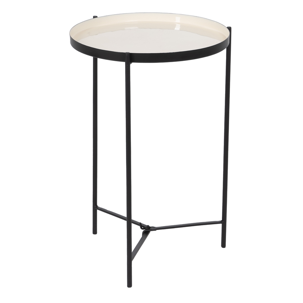 MESA AUXILIAR NEGRO-CREMA HIERRO SALÃ Â N 40,50 X 4 4