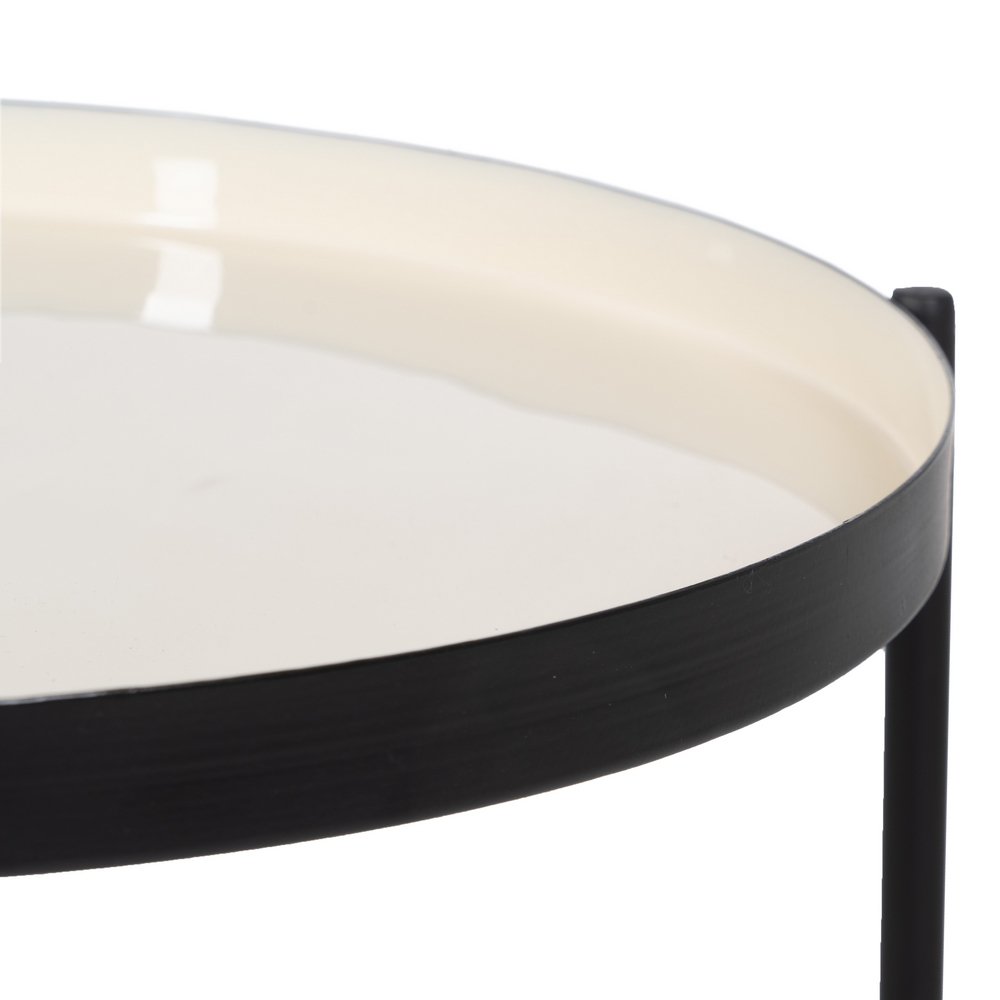 MESA AUXILIAR NEGRO-CREMA HIERRO SALÃ Â N 40,50 X 4 5