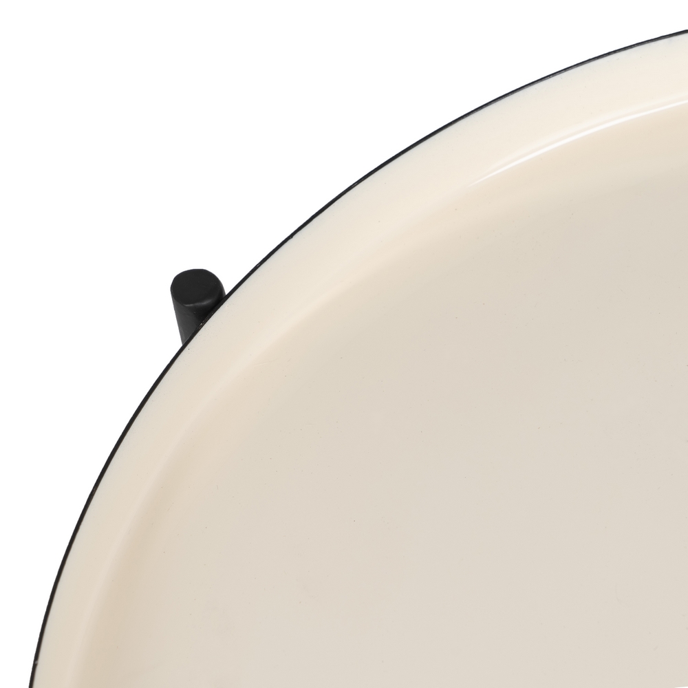 MESA AUXILIAR NEGRO-CREMA HIERRO SALÓN 40,50 X 40, 7