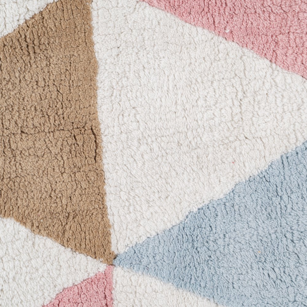 ALFOMBRA GEOMÃ Â TRICO ALGODÃ Â N INFANTIL 135 X 10 4