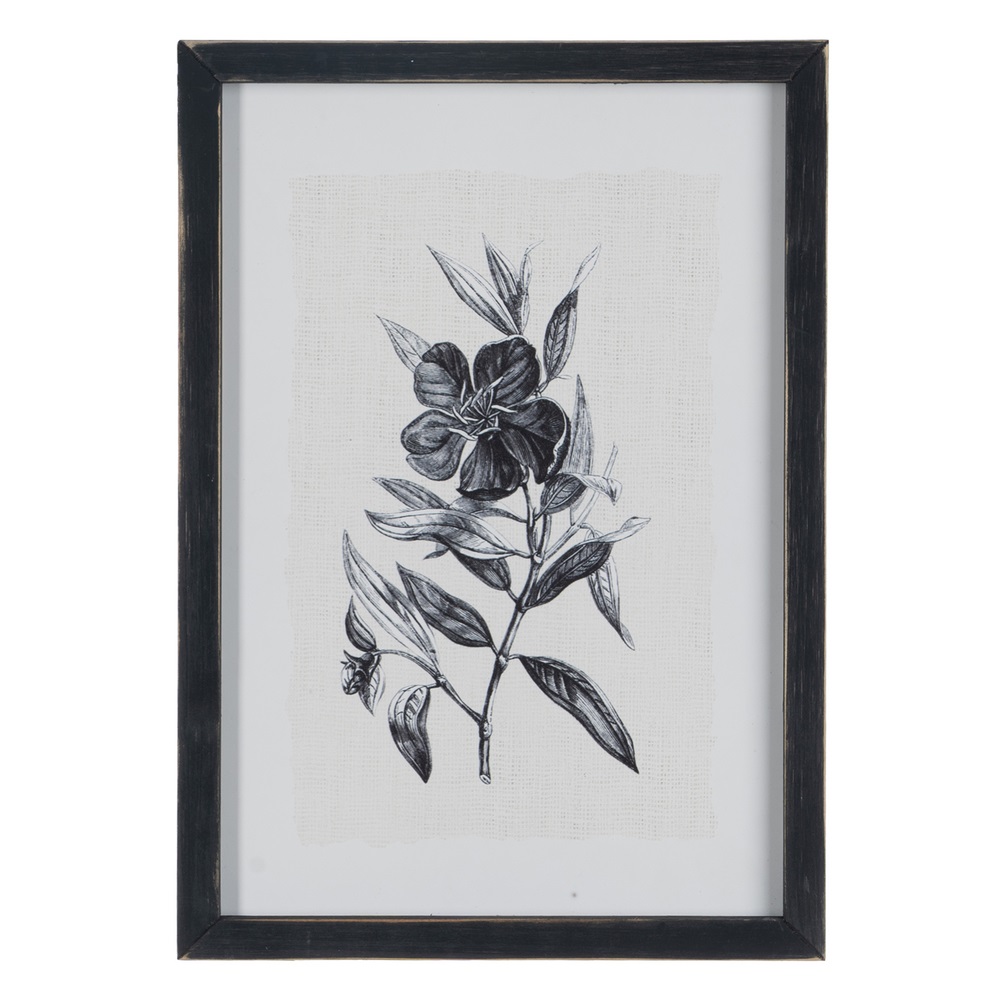 CUADRO IMPRESIÃ Â N FLOR AZUCE  NEGRO-BLANCO 24,00 2