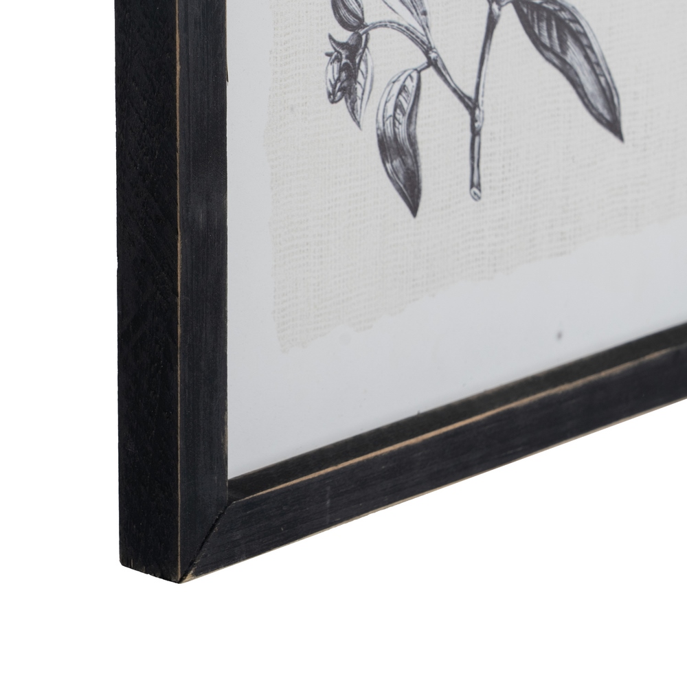 CUADRO IMPRESIÓN FLOR AZUCE  NEGRO-BLANCO 24,00 X 6