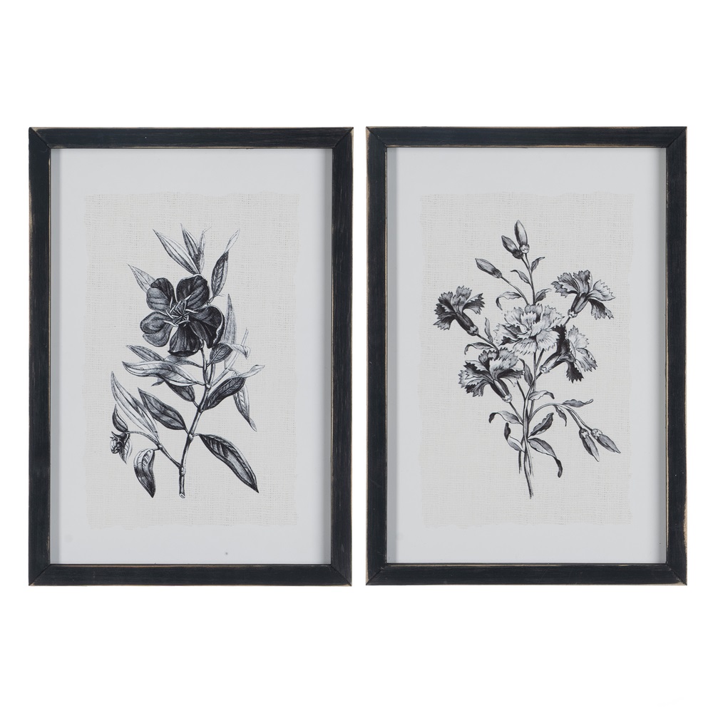 CUADRO IMPRESIÃ Â N FLOR AZUCE  NEGRO-BLANCO 24,00