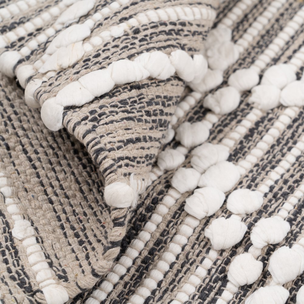 ALFOMBRA GRIS-BLANCO POLIESTER-ALGODÃ Â N 80 X 150  3