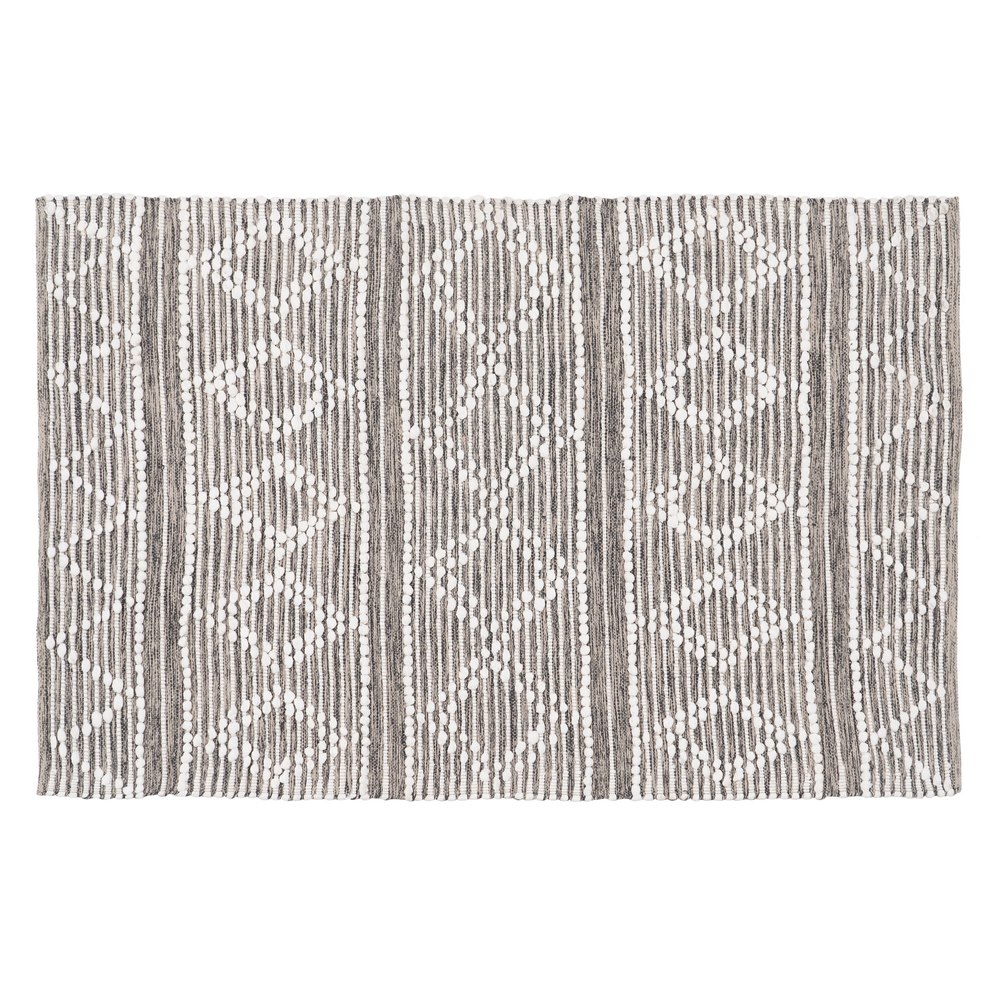 ALFOMBRA GRIS-BLANCO POLIESTER-ALGODÃ Â N 120 X 180