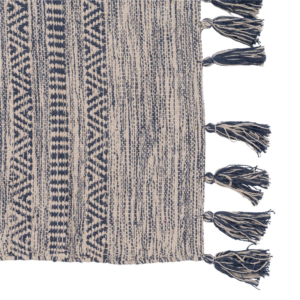 ALFOMBRA AZUL-BLANCO POLIESTER-ALGODÃ Â N 160 X 230 2