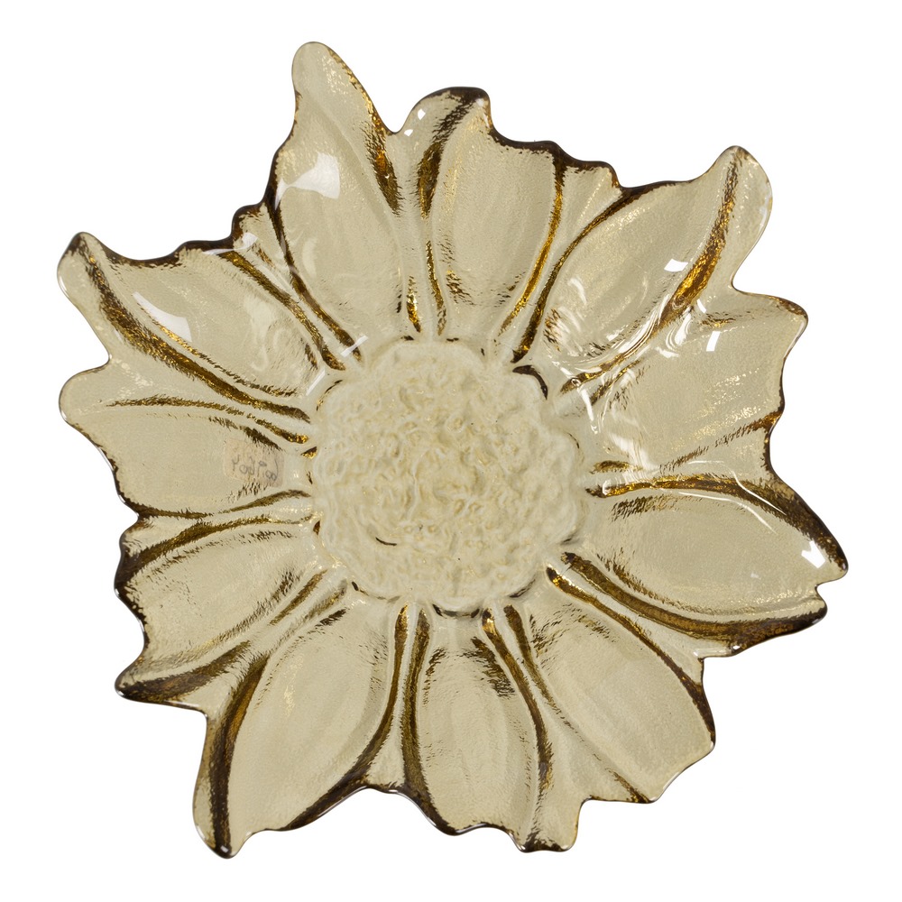 CENTRO MESA FLOR VERDE OLIVA CRISTAL 18 X 18 X 5,8 4