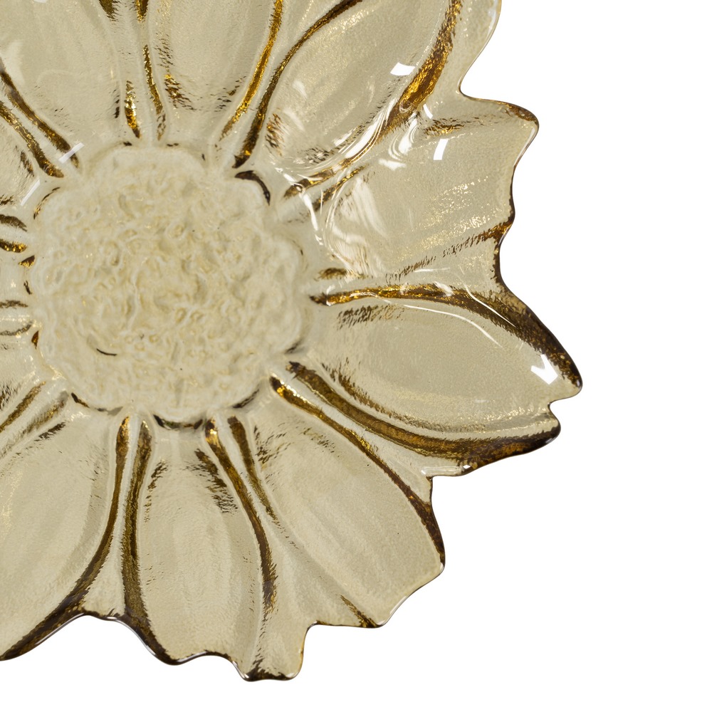 CENTRO MESA FLOR VERDE OLIVA CRISTAL 18 X 18 X 5,8 5