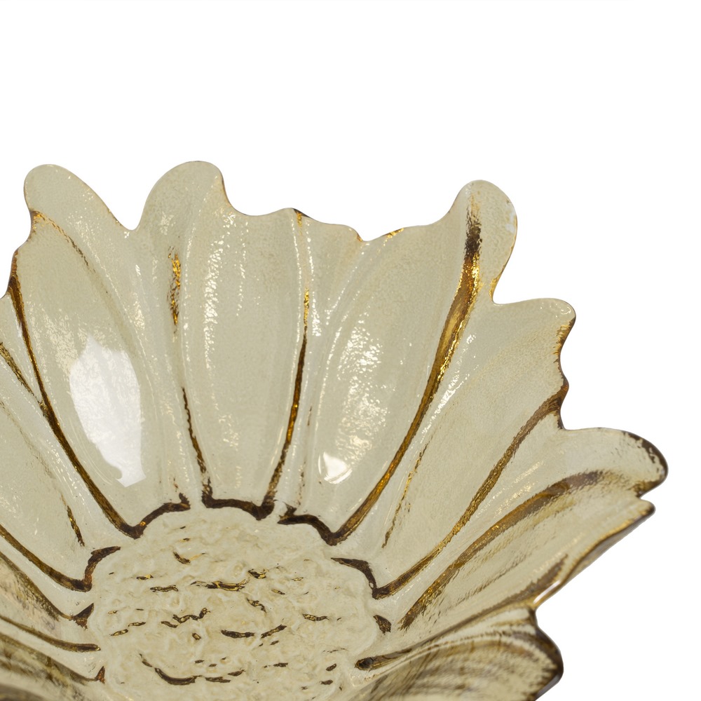 CENTRO MESA FLOR VERDE OLIVA CRISTAL 18 X 18 X 5,8 6