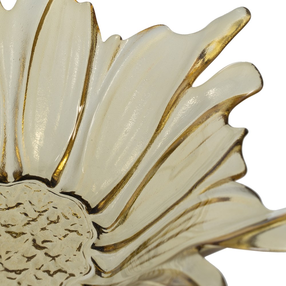 CENTRO MESA FLOR VERDE OLIVA CRISTAL 28 X 28 X 10, 6