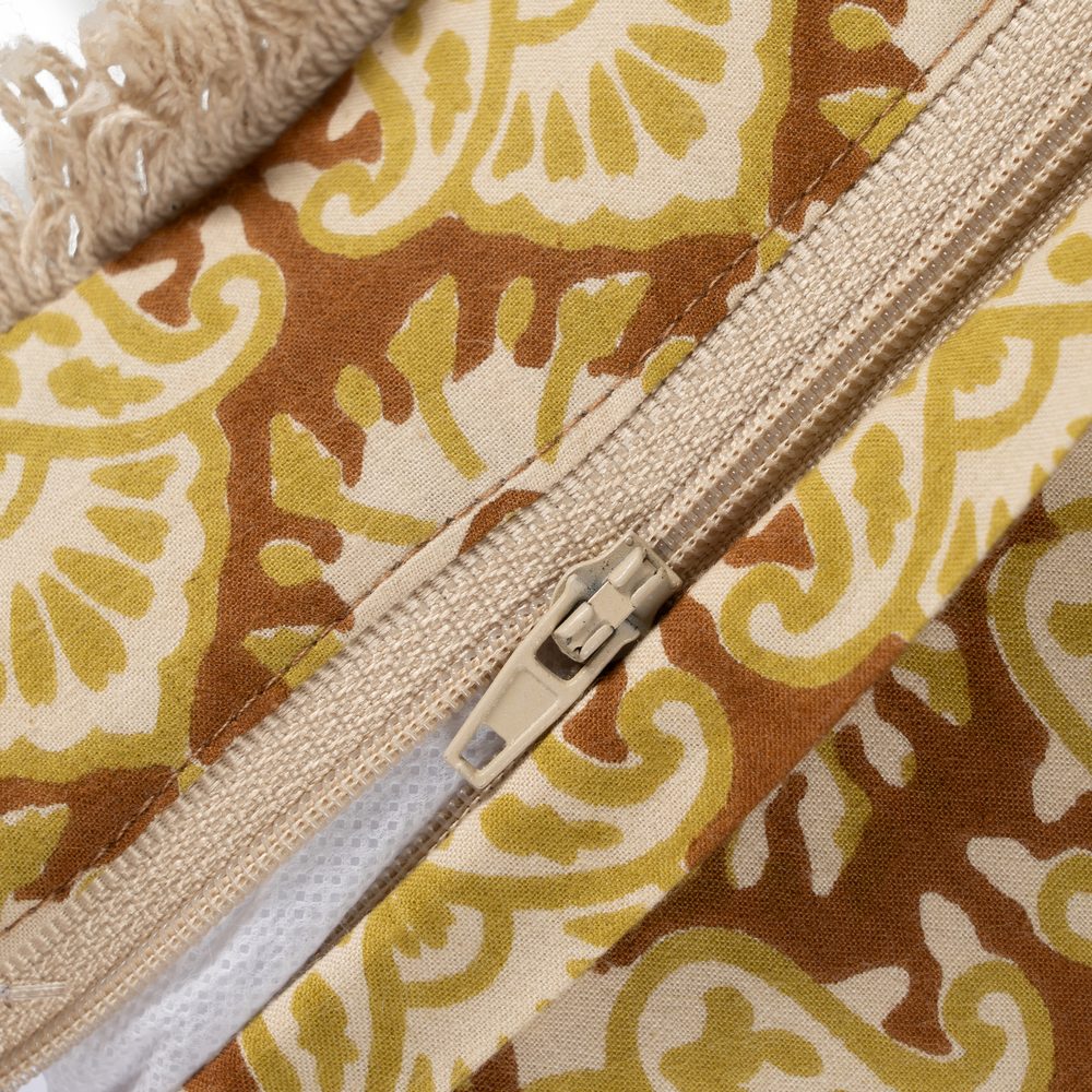 COJÍN BEIGE-MARRÓN 100% ALGODÓN 50 X 30 CM 4