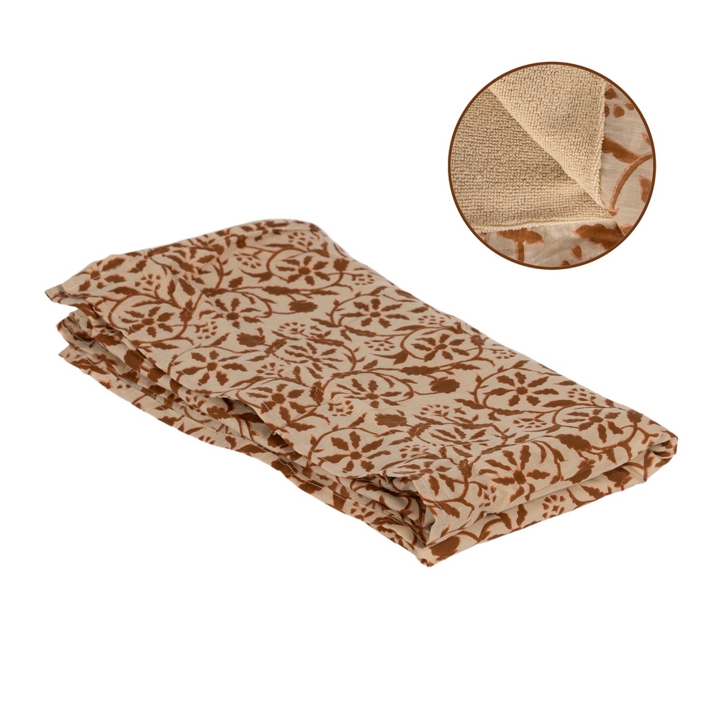 FOUTA BEIGE-MARRÃ Â N 100% ALGODÃ Â N 90 X 18