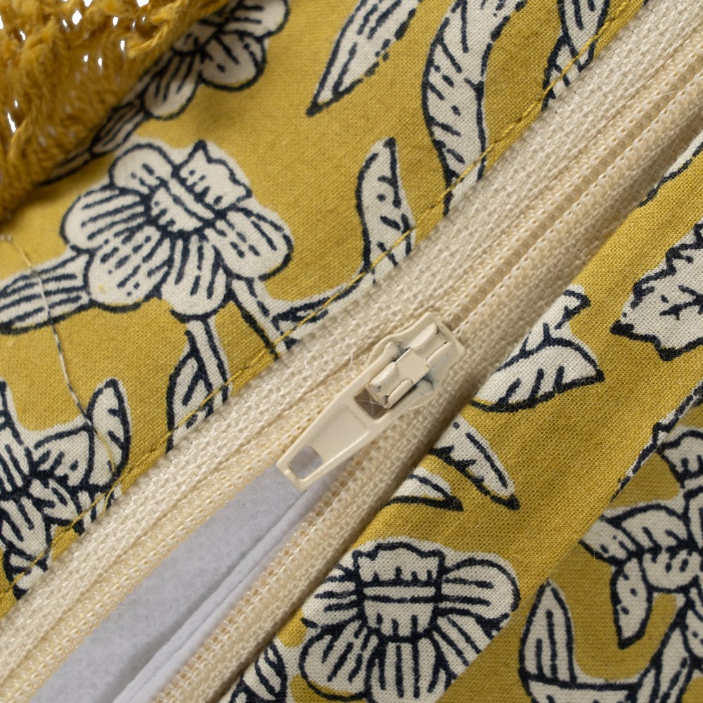 COJÍN BEIGE-MOSTAZA 100% ALGODÓN 60 X 40 CM 5