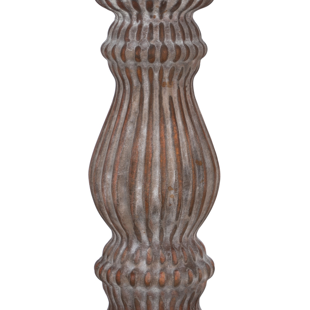 PORTAVELAS COBRE ENVEJECIDO CRISTAL 11 X 11 X 23 C 6