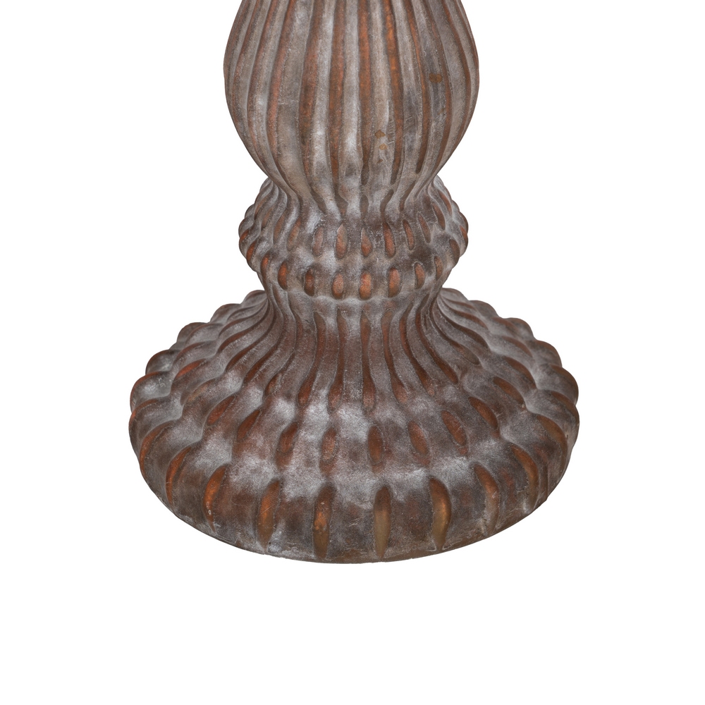 PORTAVELAS COBRE ENVEJECIDO CRISTAL 11 X 11 X 23 C 7