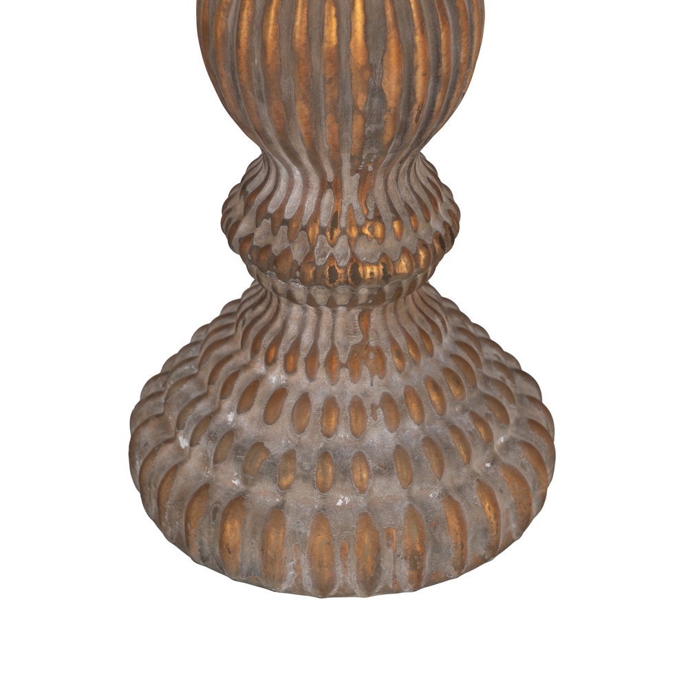 PORTAVELAS COBRE ENVEJECIDO CRISTAL 12 X 12 X 30 C 7